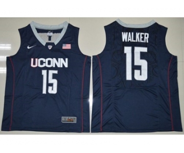 Conn Huskies #15 Kemba Walker Navy Blue Basketball Stitched NCAA Jersey