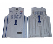 Duke Blue Devils #1 Harry Giles White Basketball Elite Stitched NCAA Jersey