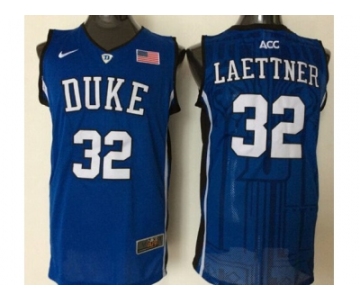 Duke Blue Devils #32 Christian Laettner Blue Basketball Stitched NCAA Jersey