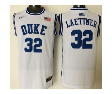 Duke Blue Devils #32 Christian Laettner White Basketball New Stitched NCAA Jersey