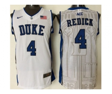 Duke Blue Devils #4 J.J. Redick White Basketball Stitched NCAA Jersey