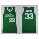 Michigan State Spartans #33 Magic Johnson Green Throwback Basketball Stitched NCAA Jersey
