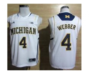 Michigan Wolverines Chirs Webber #4 Basketball Authentic Jerseys White