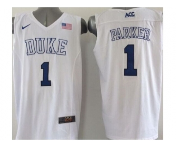 NCAA Duke Blue Devils #1 Jabari Parker White Basketball Stitched Jerseys