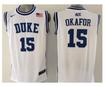 NCAA Duke Blue Devils #15 Okafor White Basketball Jerseys