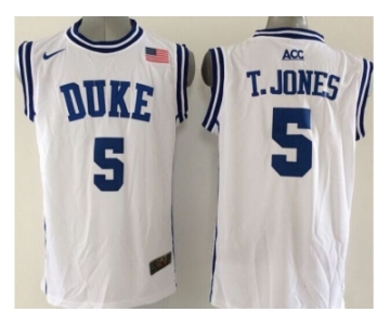 NCAA Duke Blue Devils #5 Tyus Jones Royal white Basketball Jerseys