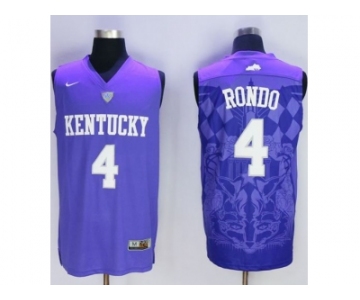 NCAA Kentucky Wildcats #4 Rajon Rondo Blue Basketball Stitched Jersey
