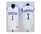 NCAA Men Kentucky Wildcats #1 Skal Labissiere White Basketball Stitched Jersey