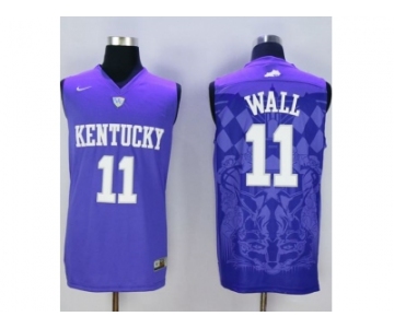 NCAA Men Kentucky Wildcats #11 John Wall Blue Basketball Stitched Jersey