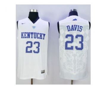 NCAA Men Kentucky Wildcats #23 Anthony Davis White Basketball Stitched Jersey