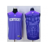NCAA Men Kentucky Wildcats Blank Blue Basketball Stitched Jersey