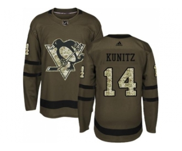 Adidas Pittsburgh Penguins #14 Chris Kunitz Green Salute to Service Stitched NHL Jersey