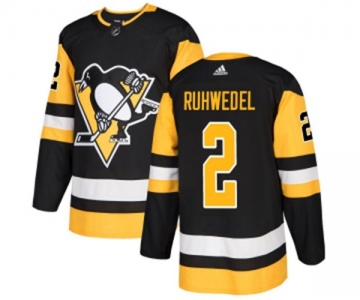 Adidas Pittsburgh Penguins #2 Chad Ruhwedel Authentic Black Home NHL Jersey