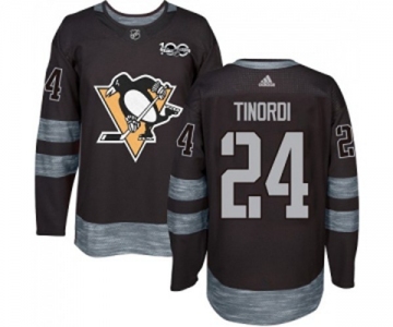Adidas Pittsburgh Penguins #24 Jarred Tinordi Authentic Black 1917-2017 100th Anniversary NHL Jersey