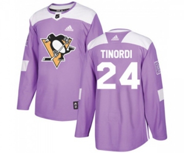 Adidas Pittsburgh Penguins #24 Jarred Tinordi Authentic Purple Fights Cancer Practice NHL Jersey
