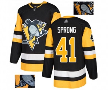 Adidas Pittsburgh Penguins #41 Daniel Sprong Authentic Black Fashion Gold NHL Jersey