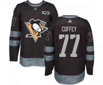 Adidas Pittsburgh Penguins #77 Paul Coffey Authentic Black 1917-2017 100th Anniversary NHL Jersey