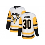 Men Adidas Pittsburgh Penguins #30 Matt Murray White Road Authentic Stitched NHL Jersey