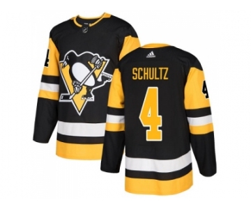 Men Adidas Pittsburgh Penguins #4 Justin Schultz Black Home Authentic Stitched NHL Jersey
