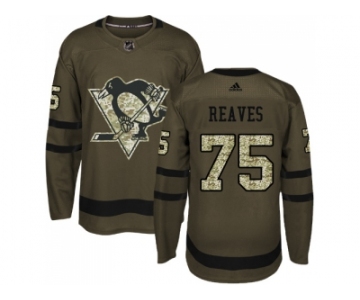 Men Adidas Pittsburgh Penguins #75 Ryan Reaves Green Salute to Service Stitched NHL Jersey