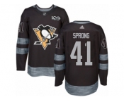 Men's Adidas Pittsburgh Penguins #41 Daniel Sprong Authentic Black 1917-2017 100th Anniversary NHL Jersey