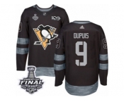 Men's Adidas Pittsburgh Penguins #9 Pascal Dupuis Authentic Black 1917-2017 100th Anniversary 2017 Stanley Cup Final NHL Jersey
