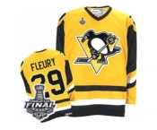 Men's CCM Pittsburgh Penguins #29 Marc-Andre Fleury Authentic Gold Throwback 2017 Stanley Cup Final NHL Jersey