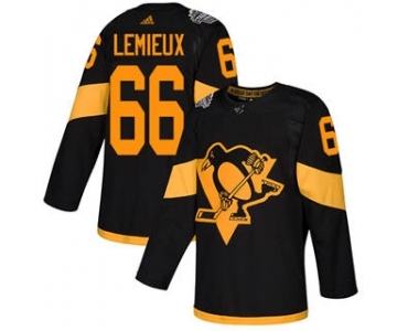 Men's Penguins #66 Mario Lemieux Black 2019 Stadium Series Stitched Hockey Jersey