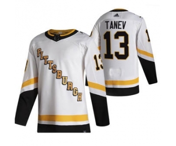 Men's Pittsburgh Penguins #13 Brandon Tanev White 2020-21 Reverse Retro Alternate Hockey Jersey