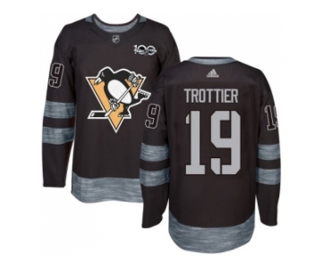Men's Pittsburgh Penguins #19 Bryan Trottier Black 1917-2017 100th Anniversary Stitched NHL Jersey