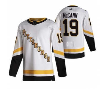 Men's Pittsburgh Penguins #19 Jared McCann White 2020-21 Reverse Retro Alternate Hockey Jersey