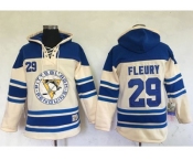 Men's Pittsburgh Penguins #29 Andre Fleury Cream Sawyer Hooded Sweatshirt Stitched NHL Jersey