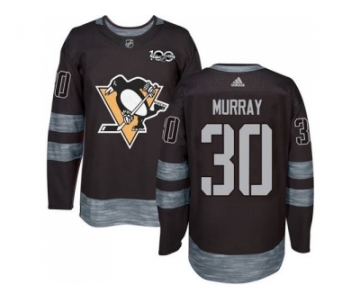 Men's Pittsburgh Penguins #30 Matt Murray Black 1917-2017 100th Anniversary Stitched NHL Jersey