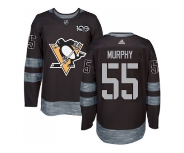 Men's Pittsburgh Penguins #55 Larry Murphy Black 1917-2017 100th Anniversary Stitched NHL Jersey