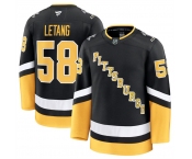 Men's Pittsburgh Penguins #58 Kris Letang Black 2024-25 Alternate Stitched Hockey Jersey