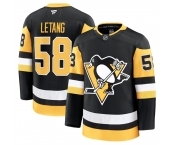 Men's Pittsburgh Penguins #58 Kris Letang Black 2024-25 Home Stitched Hockey Jersey