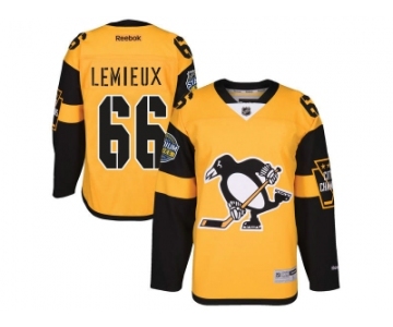 Men's Pittsburgh Penguins #66 Mario Lemieux Gold 2017 Stadium Series Stitched NHL Jersey