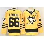 Men's Pittsburgh Penguins #66 Mario Lemieux Gold 2025-26 With C Patch Alternate Stitched Hockey Jersey Men's Pittsburgh Penguins #66 Mario Lemieux Gold 2025-26 With C Patch Alternate Stitched Hockey Jersey