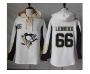 Men's Pittsburgh Penguins #66 Mario Lemieux White Pullover Hoodie Stitched NHL Jersey