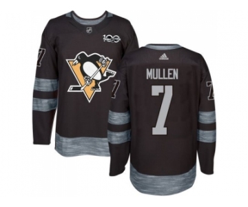 Men's Pittsburgh Penguins #7 Joe Mullen Black 1917-2017 100th Anniversary Stitched NHL Jersey