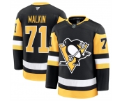 Men's Pittsburgh Penguins #71 Evgeni Malkin Black 2024-25 Home Stitched Hockey Jersey