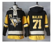 Men's Pittsburgh Penguins #71 Evgeni Malkin Black Alternate Sawyer Hooded Sweatshirt Stitched NHL Jersey