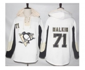 Men's Pittsburgh Penguins #71 Evgeni Malkin White Pullover Hoodie Stitched NHL Jersey
