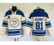 Men's Pittsburgh Penguins #81 Phil Kessel Cream Sawyer Hooded Sweatshirt Stitched NHL Jersey