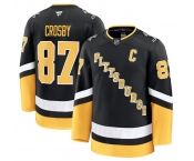 Men's Pittsburgh Penguins #87 Sidney Crosby Black 2024-25 Alternate Stitched Hockey Jersey