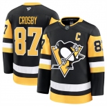 Men's Pittsburgh Penguins #87 Sidney Crosby Black 2024-25 Home Stitched Hockey Jersey