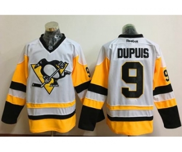 Men's Pittsburgh Penguins #9 Pascal Dupuis White New Away Stitched NHL Jersey