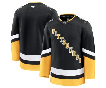 Men's Pittsburgh Penguins Blank Black 2024-25 Alternate Stitched Hockey Jersey