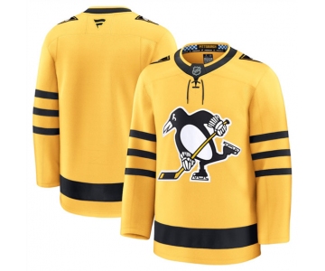 Men's Pittsburgh Penguins Blank Gold 2025 Alternate Stitched Hockey Jersey