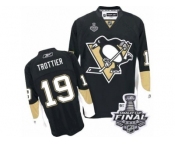 Men's Reebok Pittsburgh Penguins #19 Bryan Trottier Authentic Black Home 2017 Stanley Cup Final NHL Jersey